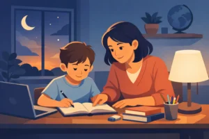 Aide aux devoirs primaire le soir, sans tension